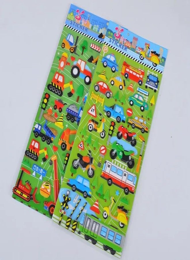 NVF Kids Vehicle Stickers Set - Cars, Trucks, Fire Engine, Ambulance, Police & Airplane Stickers for Toddlers, Scrapbooking, School Projects & DIY Crafts - Image 3